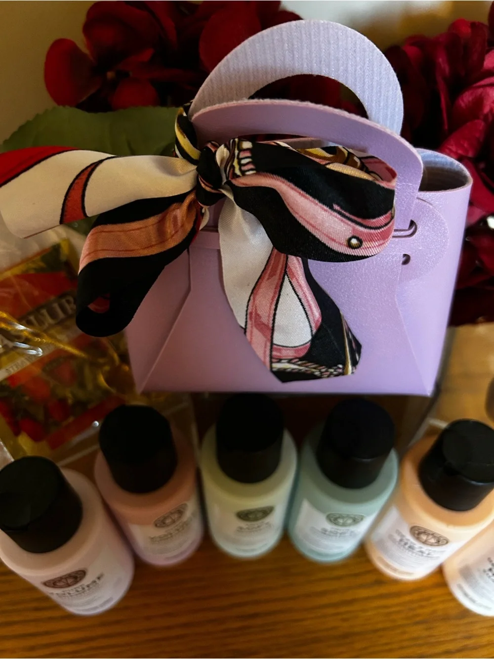 Lavender Mini Spa Gift Set with Pink Accent Scarf